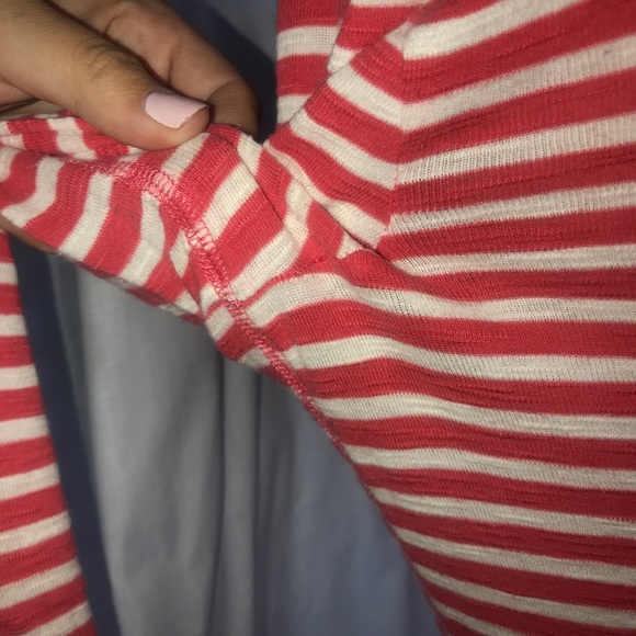 EUC J. Crew Red Striped Hoodie - Picture 4 of 6